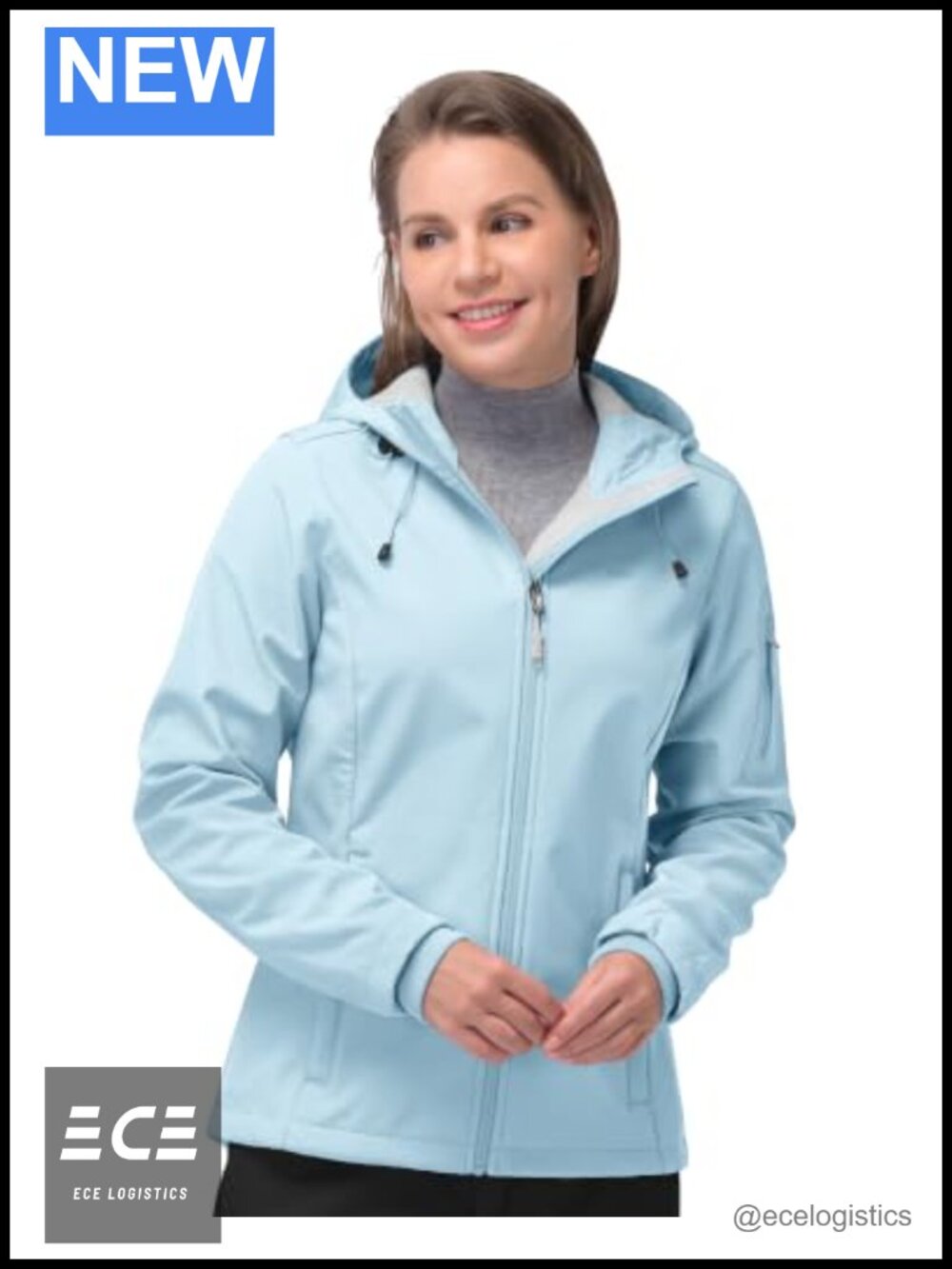 Women's Softshell Jacket Waterproof Hooded Fleece Lined Rain Coat
